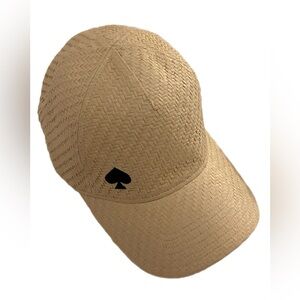 Kate Spade Tan Woven Cap with Black Logo